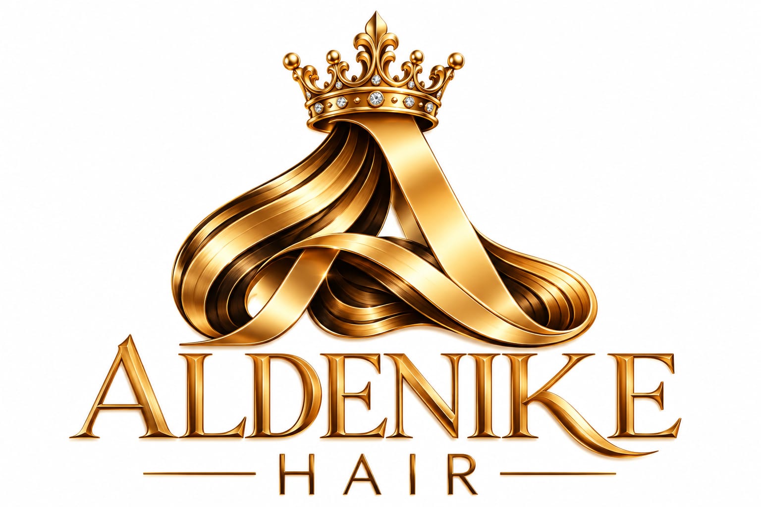 ALDENIKE Hair — gold crown logo